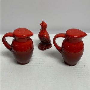 Le Creuset Red Salt & Pepper Shaker and Pie Bird